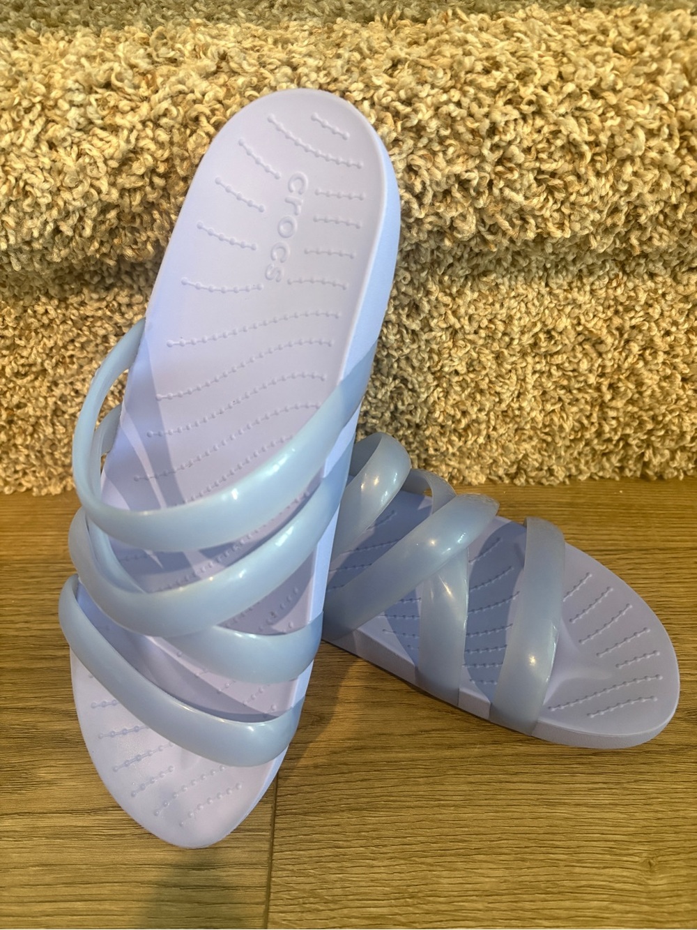 CROCS Women’s Light Lavender Multi-Strap Slide Sandals